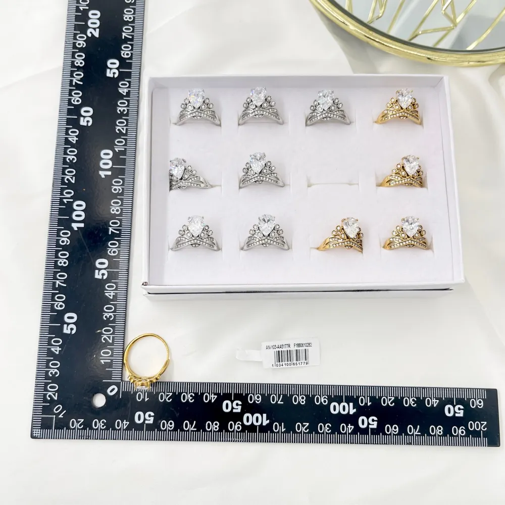 Corona  -Anello Regolabile in Acciaio - AAR-103-AA5177R