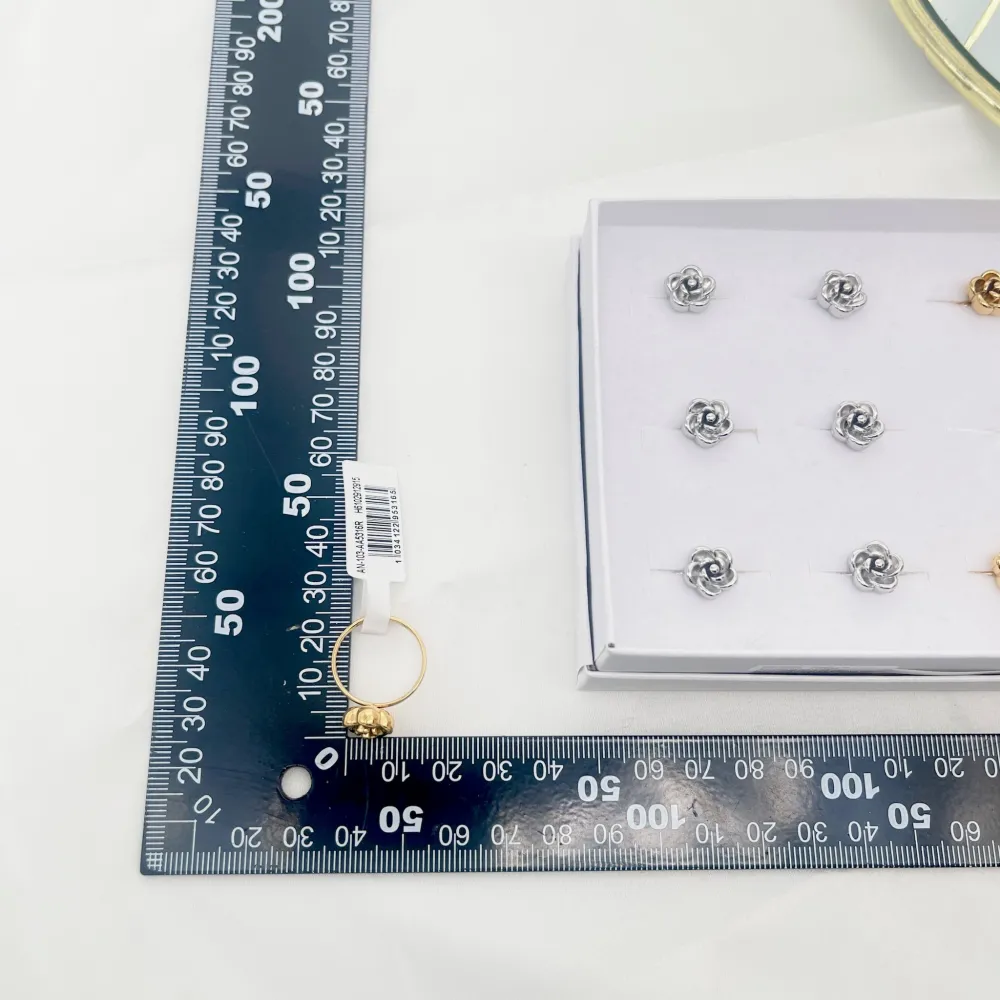 Fiore Rosa  -Anello Regolabile in Acciaio - AAR-103-AA5316R