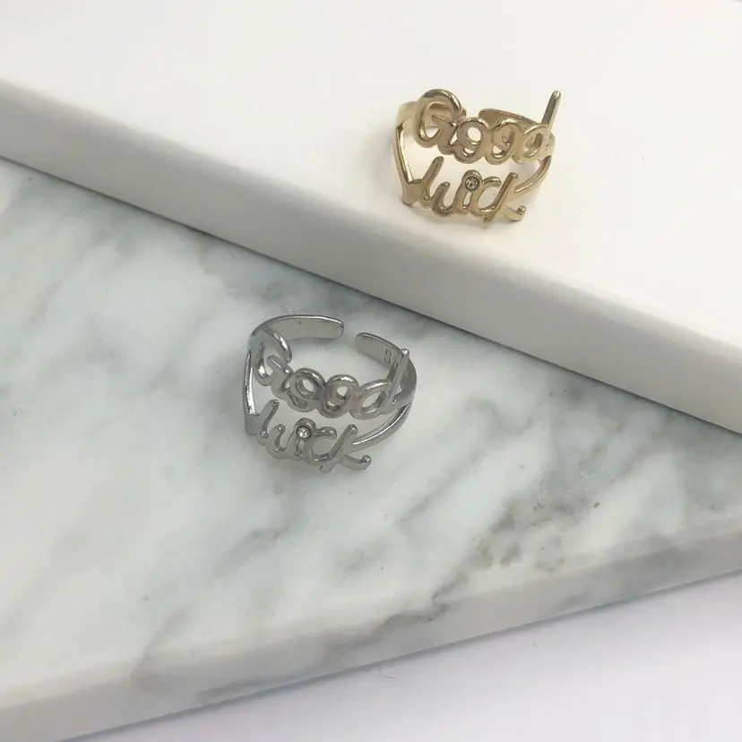 Scritte -36pz mix anelli regolabili in Acciaio - AAR104-A103