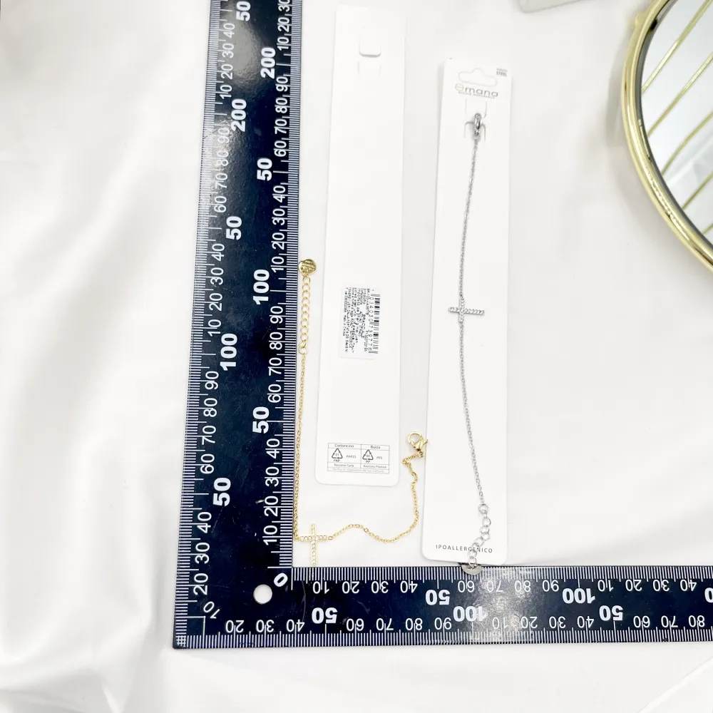 Croce con Zirconia-Bracciale in Acciaio - BAC-103-3977B