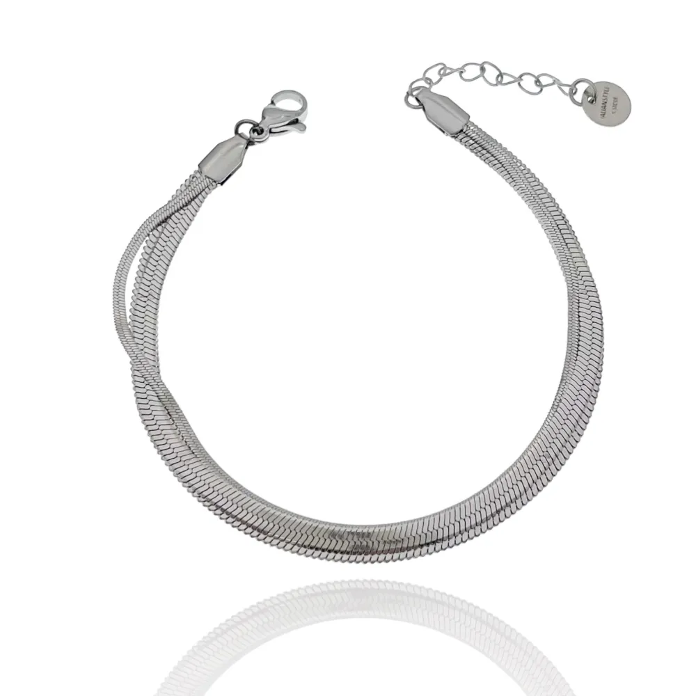 2+1 Catene Serpente-Bracciale in Acciaio - BAC-103-AA1322B