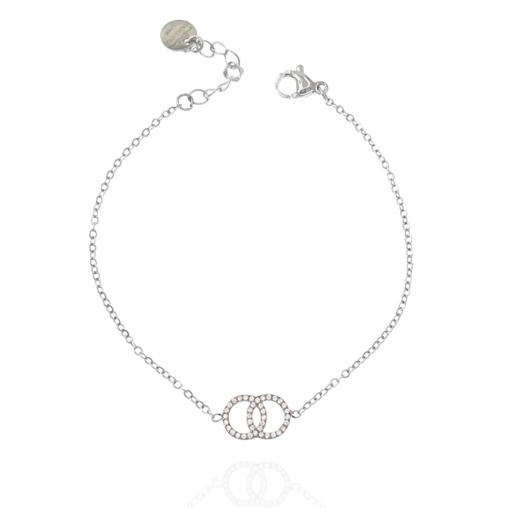 Doppio Cerchio-Bracciale in Acciaio con Chiusura - BAC-103-AA2839B