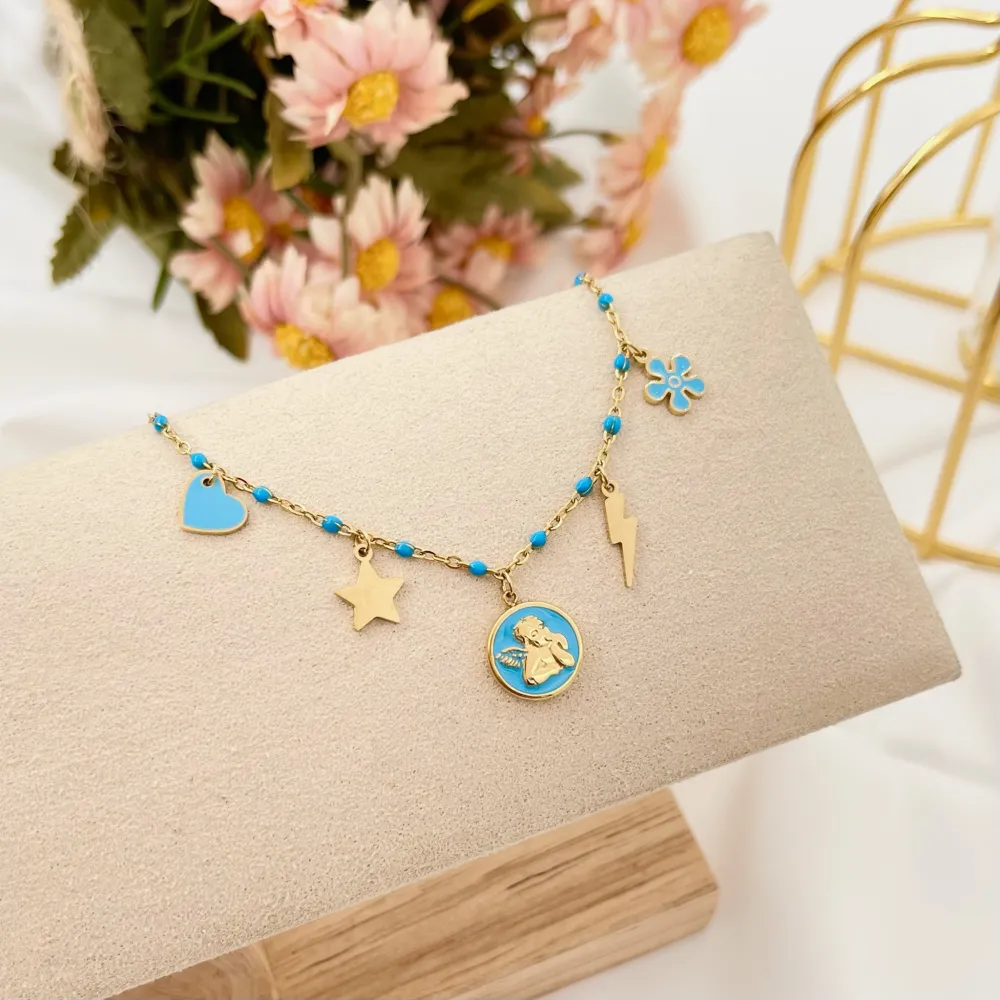 Angelo Smaltato-Bracciale in Acciaio con Chiusura - BAC-103-AA3186B