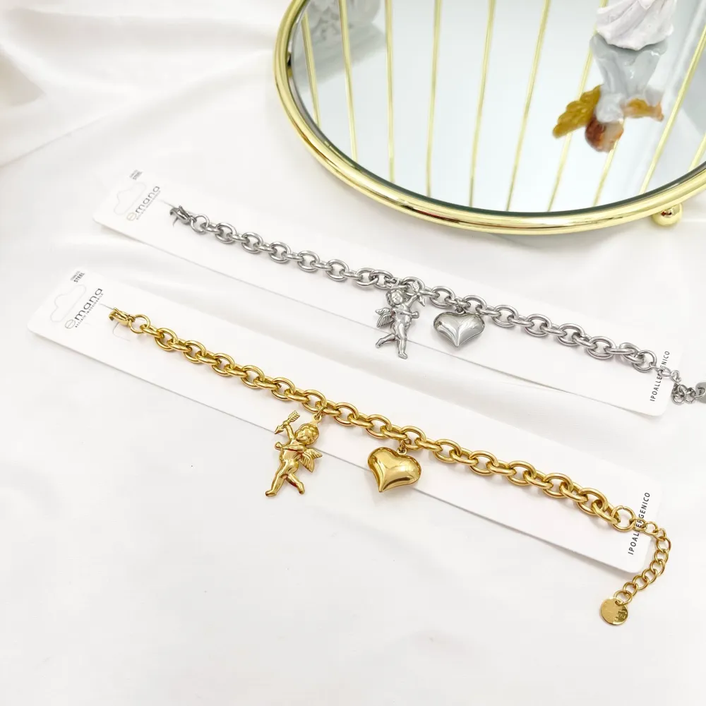 Angelo Cuore-Bracciale in Acciaio con Chiusura - BAC-103-AA3393B