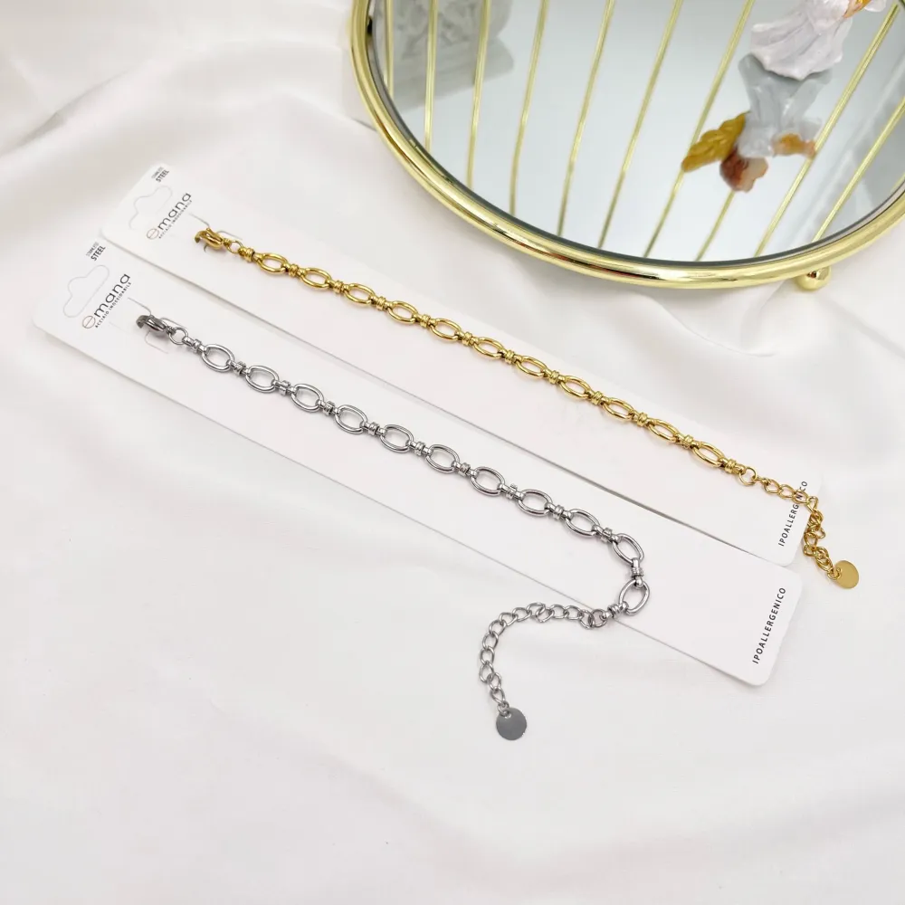 Catena-Bracciale in Acciaio con Chiusura - BAC-103-AA3417B