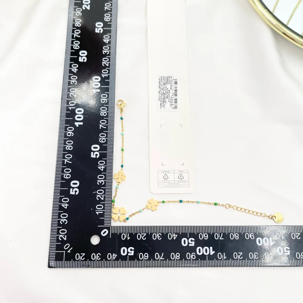 Quadrifoglio-Bracciale Smaltato in Acciaio - BAC-103-AA3446B