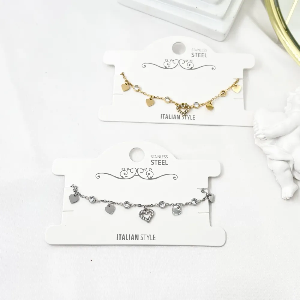 Cuore Vuoto -Bracciale in Acciaio con Chiusura - BAC-103-AA3469B