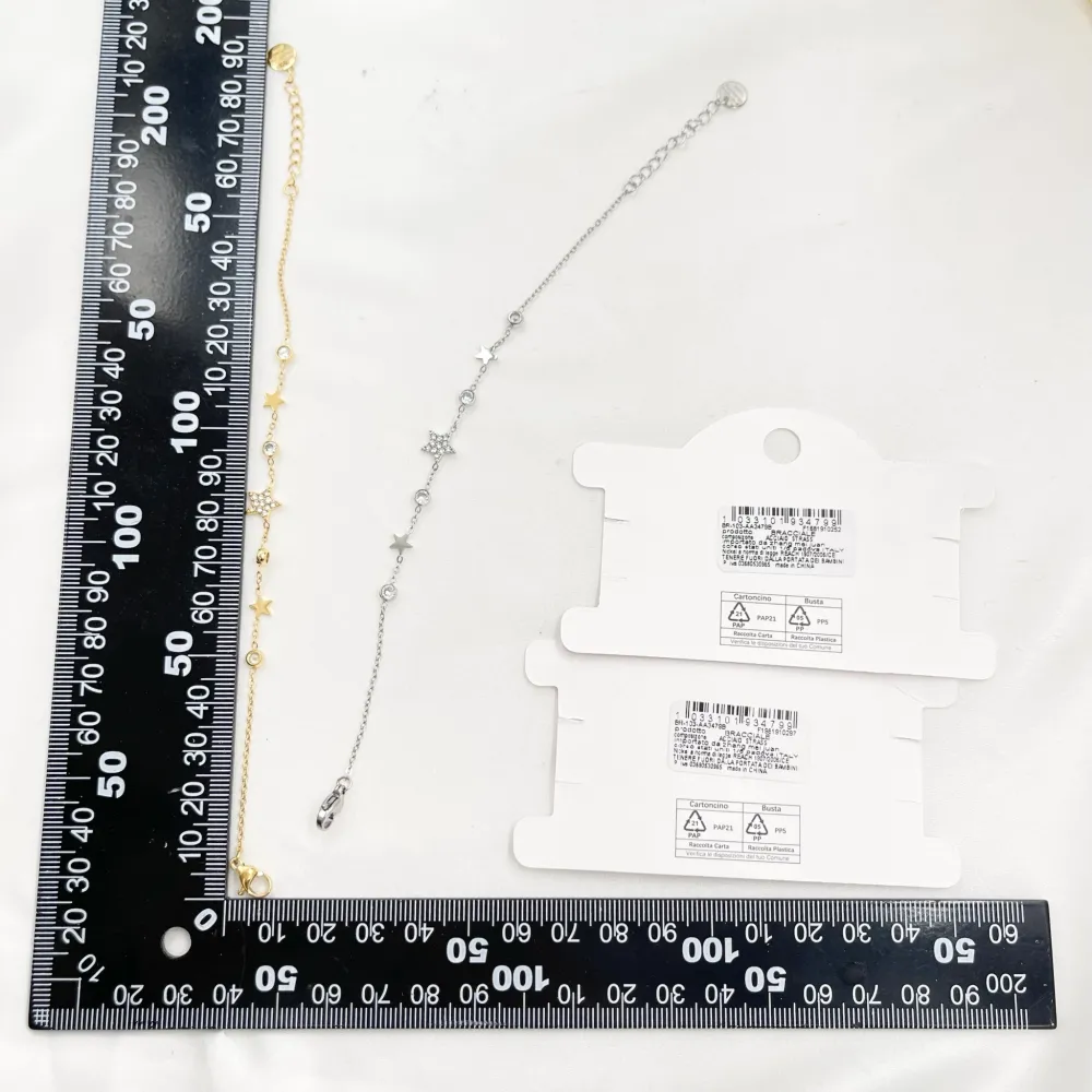 Stella con Punto Luce-Bracciale in Acciaio - BAC-103-AA3479B