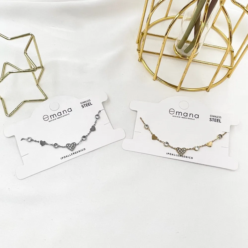 Cuore con Punto Luce-Bracciale in Acciaio - BAC-103-AA3481B