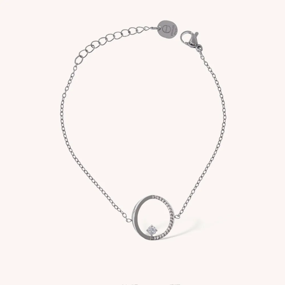 Cerchio con Punto Luce-Bracciale in Acciaio - BAC-103-AA4192B