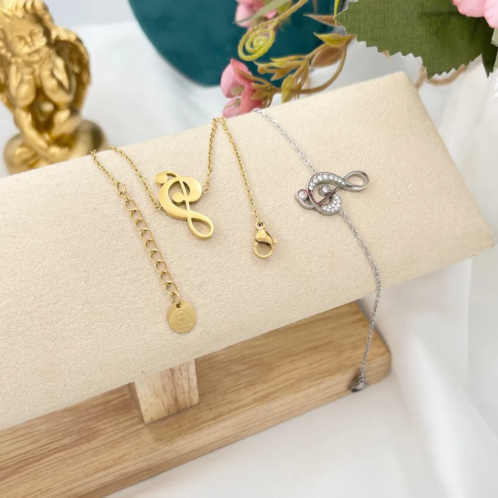 Nota Musicale-Bracciale in Acciaio - BAC-103-AA4533B