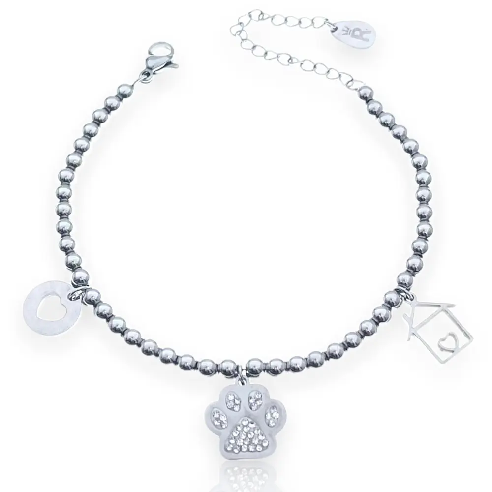 Zampa Casa-Bracciale in Acciaio con Chiusura - BAC-413-1442