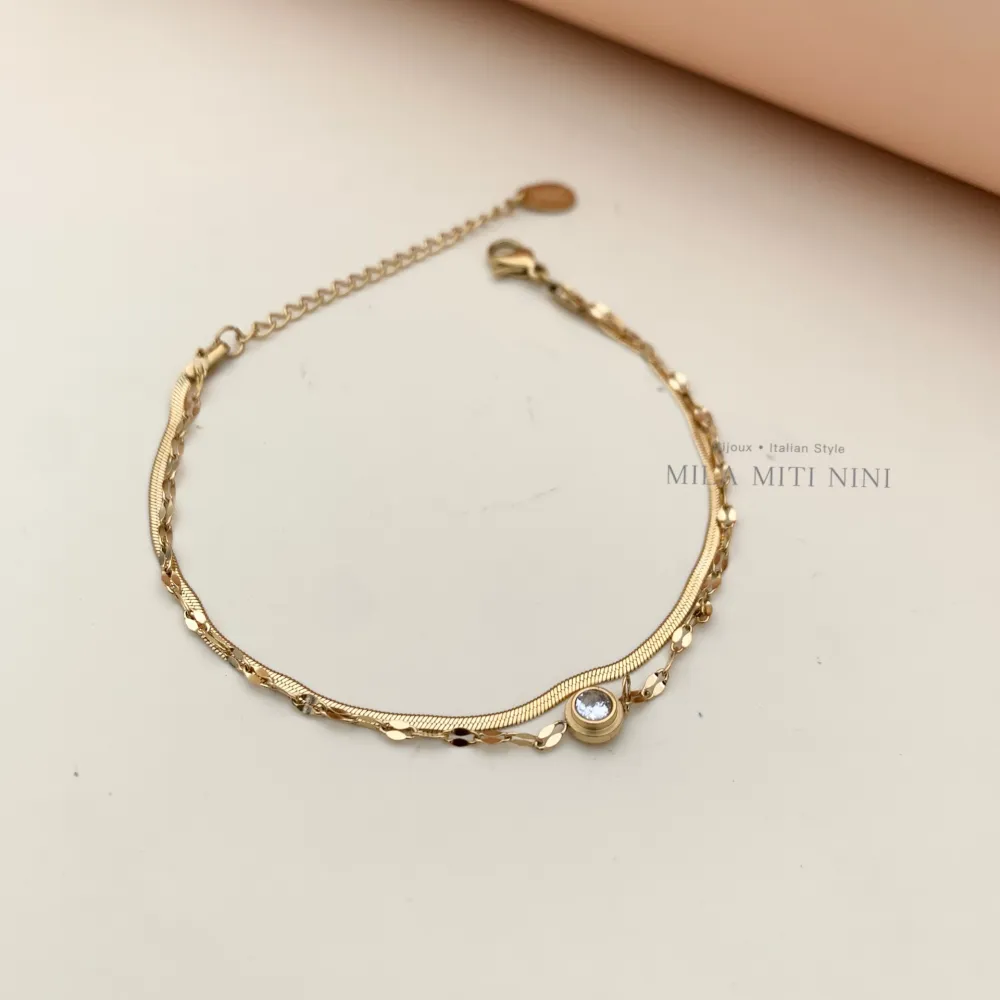 Doppio con P.luce-Bracciale in Acciaio con Chiusura - BAC413-1552