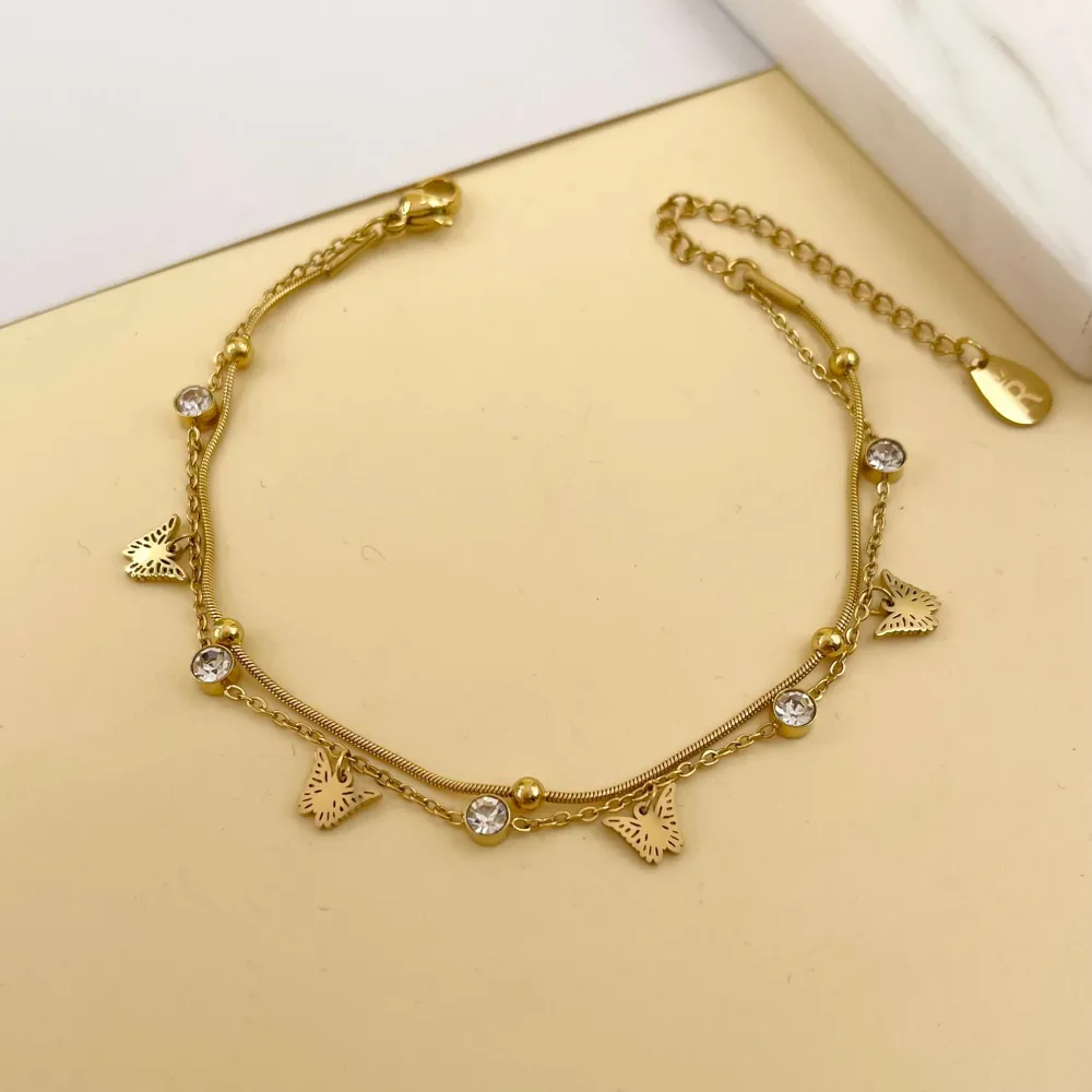 Farfalla-Bracciale in Acciaio con Chiusura - BAC-413-1663A