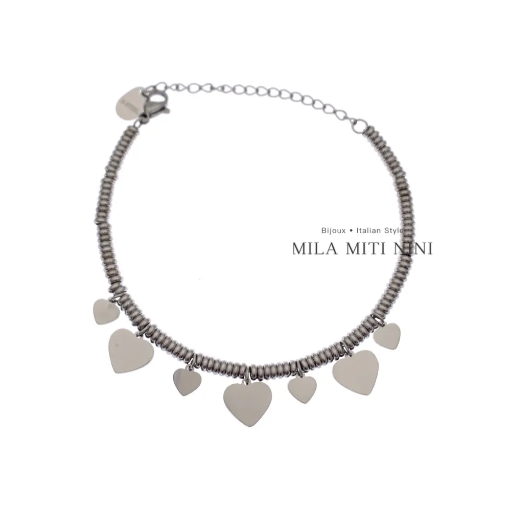 Cuore-Bracciale in Acciaio con Chiusura - BAC-413-1668A