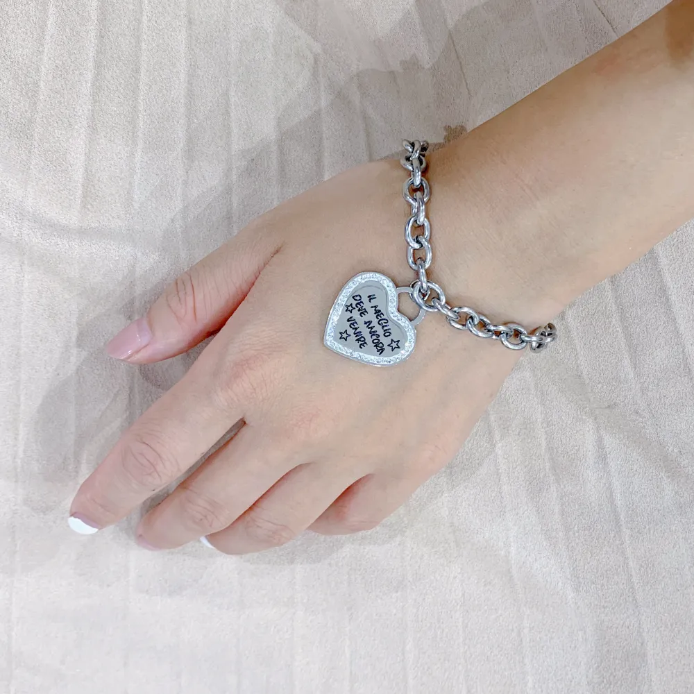 Il meglio deve ancora venire-Bracciale con Scritte in Acciaio - BAC-413-1829