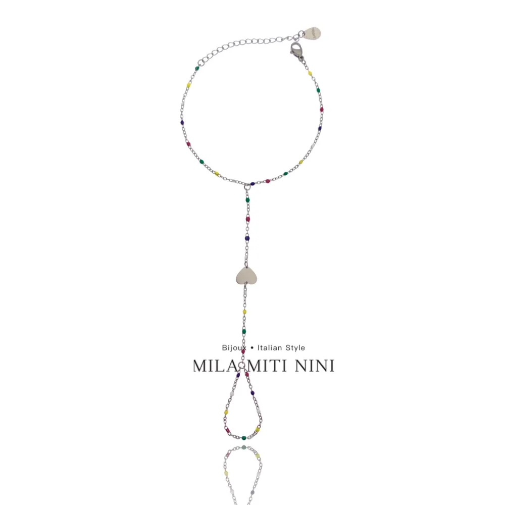 Pallina Smaltata con Cuore Stella-Baciamano in Acciaio - BAC-413-1896