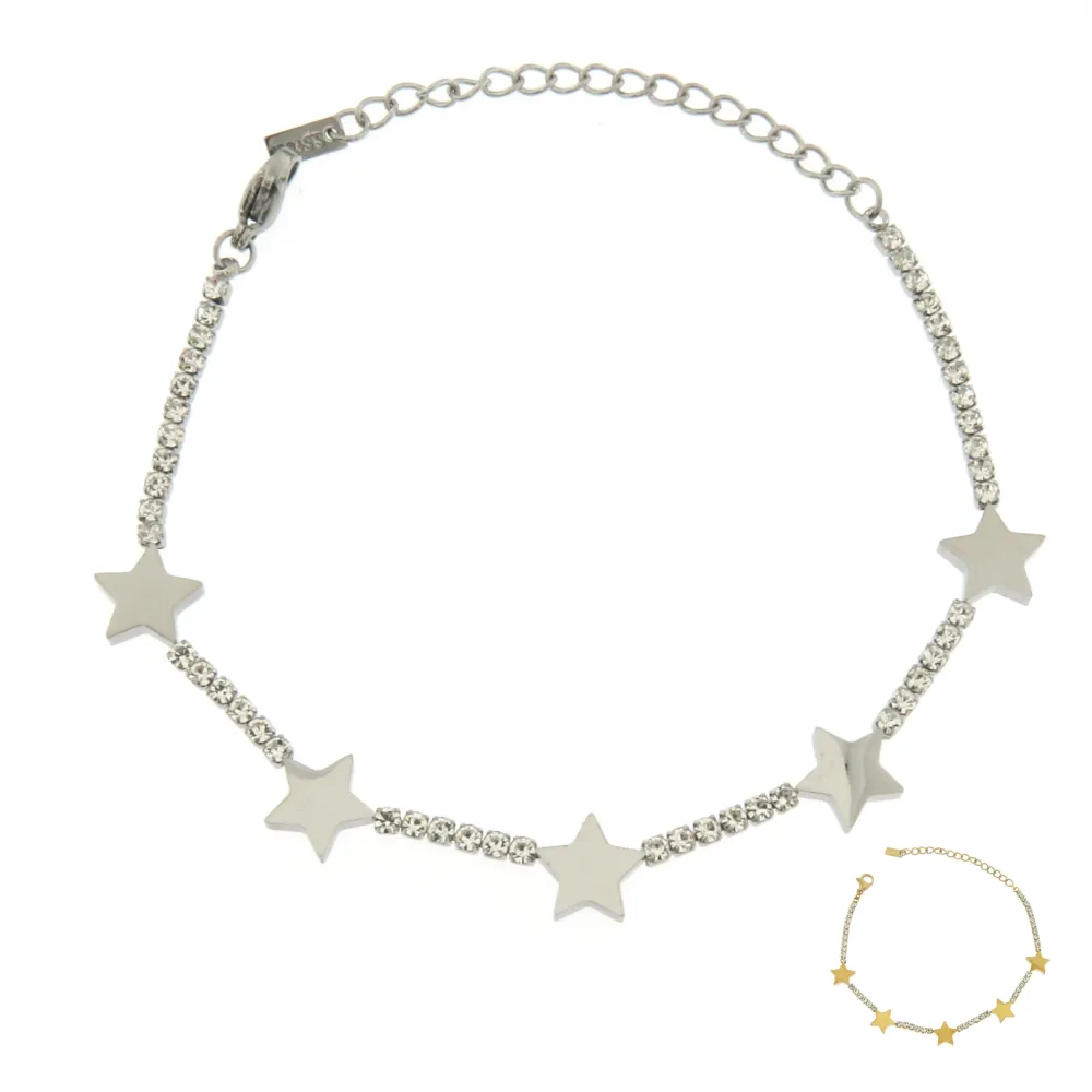 BAC6791-Tennis Stella-Bracciale con Chiusura in Acciaio - BAC413-2045