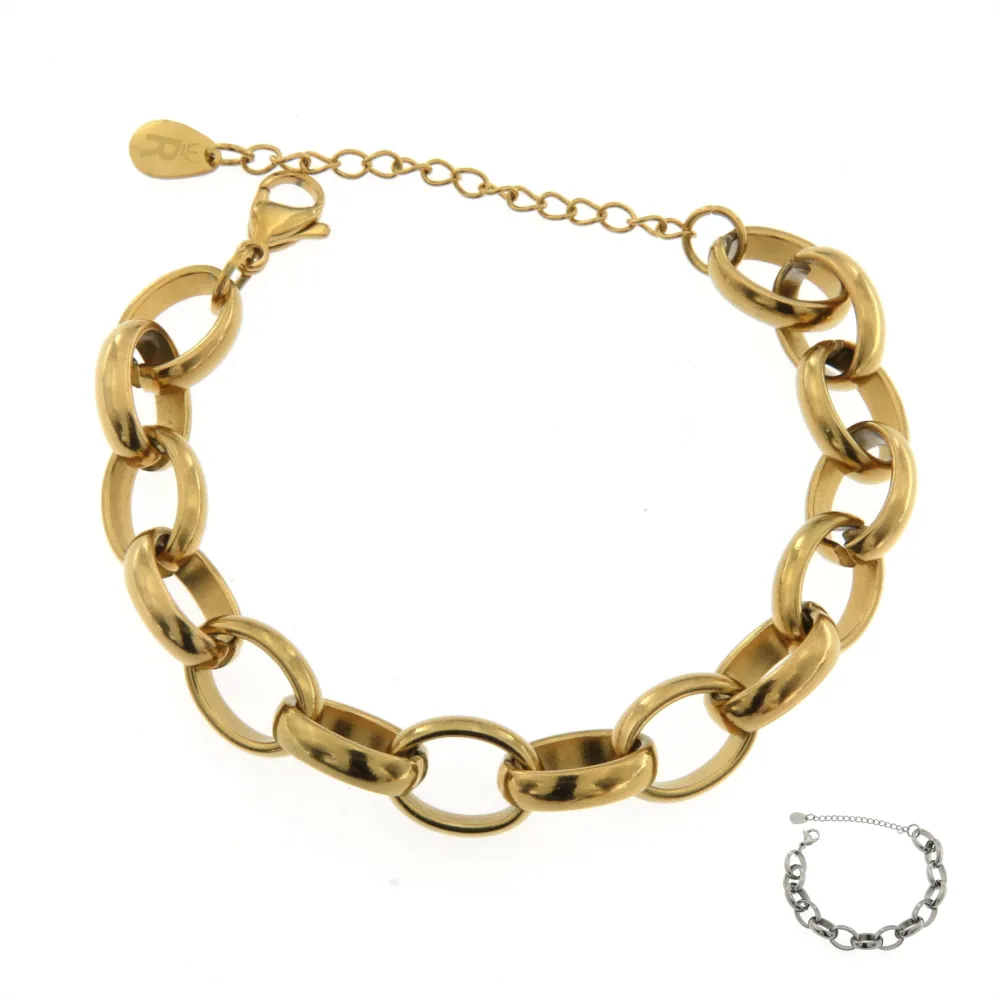 BAC6608-Catena 10mm- Bracciale in Acciaio con Chiusura - BAC-413-2088  10mm- Bracciale in Acciaio con Chiusura