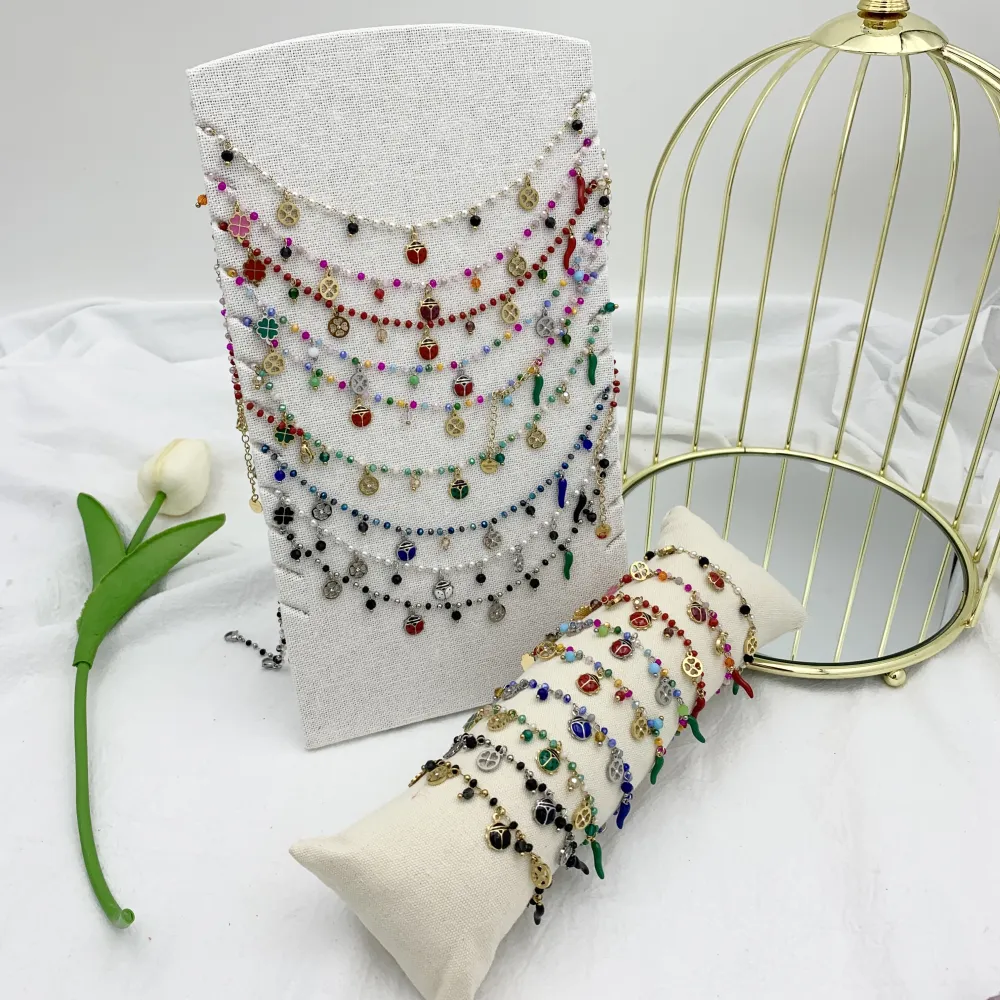 Fortuna Quadrifoglio-Bracciale in Acciaio e Cristalli - BAC-413-AA619BS