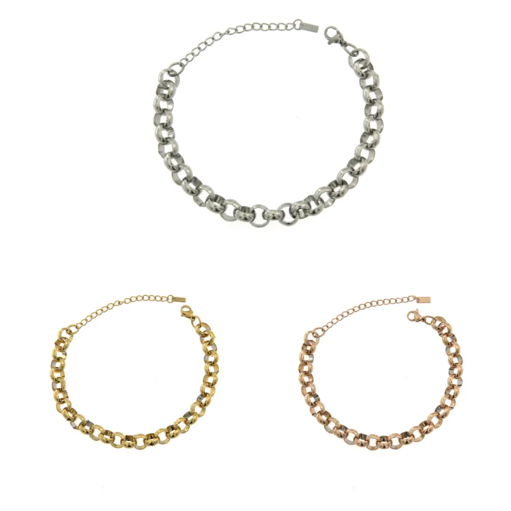 BAC5991-Catena-Bracciali in Acciaio con Chiusura - BAC5991-Catena-Bracciali in Acciaio con Chiusura