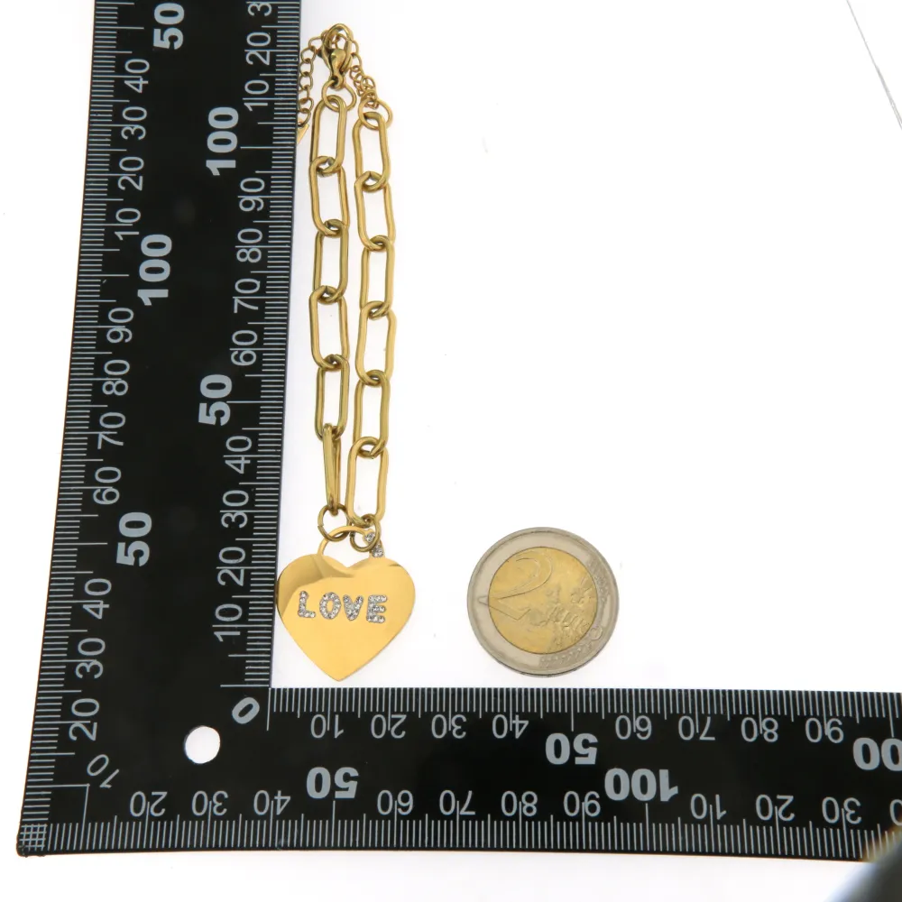 BAC6425-Cuore Love-Bracciale in Acciaio con Chiusura - BAC6425-Cuore Love-Bracciale in Acciaio con Chiusura