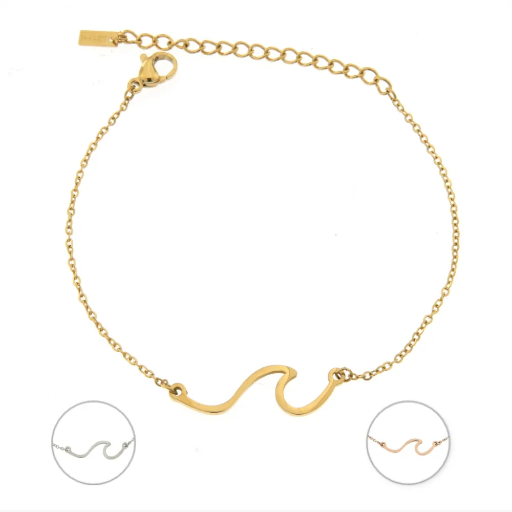 BAC6606-Onda- Bracciale in Acciaio con Chiusura - BAC6606-Onda- Bracciale in Acciaio con Chiusura