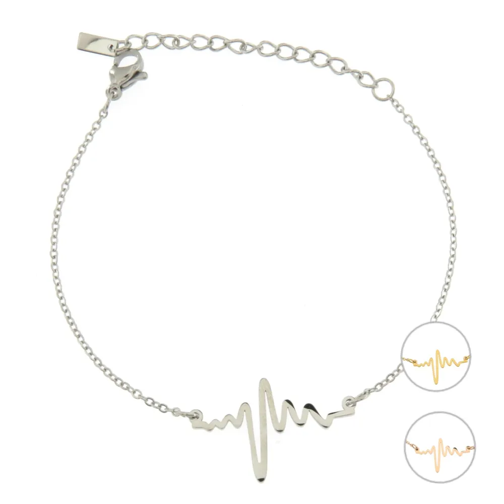 BAC6782-Battito Cuore-Bracciale con Chiusura in Acciaio - BAC6782-Battito Cuore-Bracciale con Chiusura in Acciaio