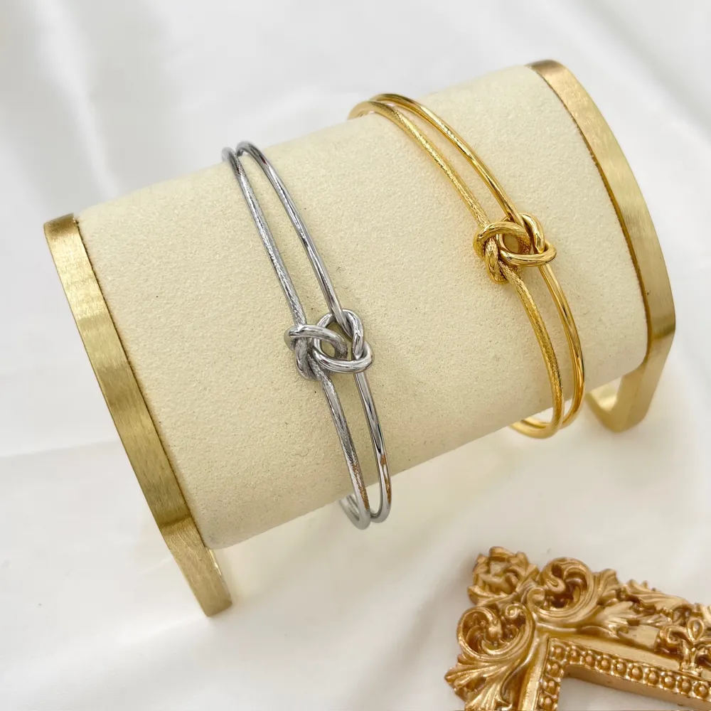 Doppio Nodo  -Bracciale Rigido in Acciaio - BAR-103-AA5209B