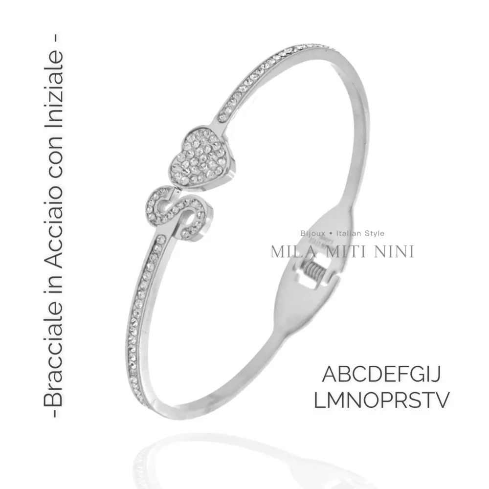 Iniziale-Bracciale Rigido in Acciaio - BAR413-1083