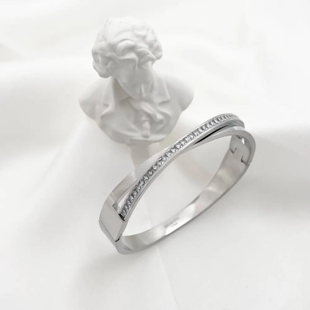 Tennis X -Bracciale Rigido in Acciaio - BAR-413-2060