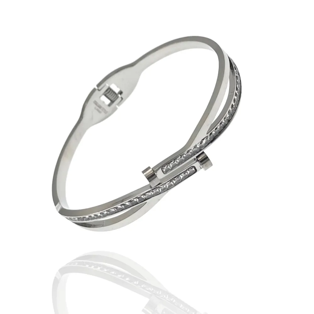 Doppio Chido-Bracciale Rigido in Acciaio - BAR-413-2269