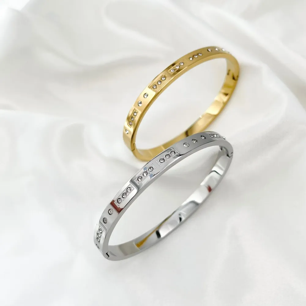 Tennis Punto Luce-Bracciale Rigido in Acciaio - BAR-413-914