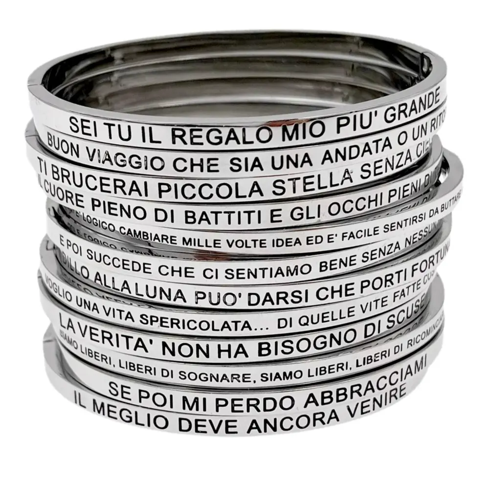 Bracciale rigido con le frasi da 1 a 27-Bracciale in Acciaoo - BAR-413-B60-1