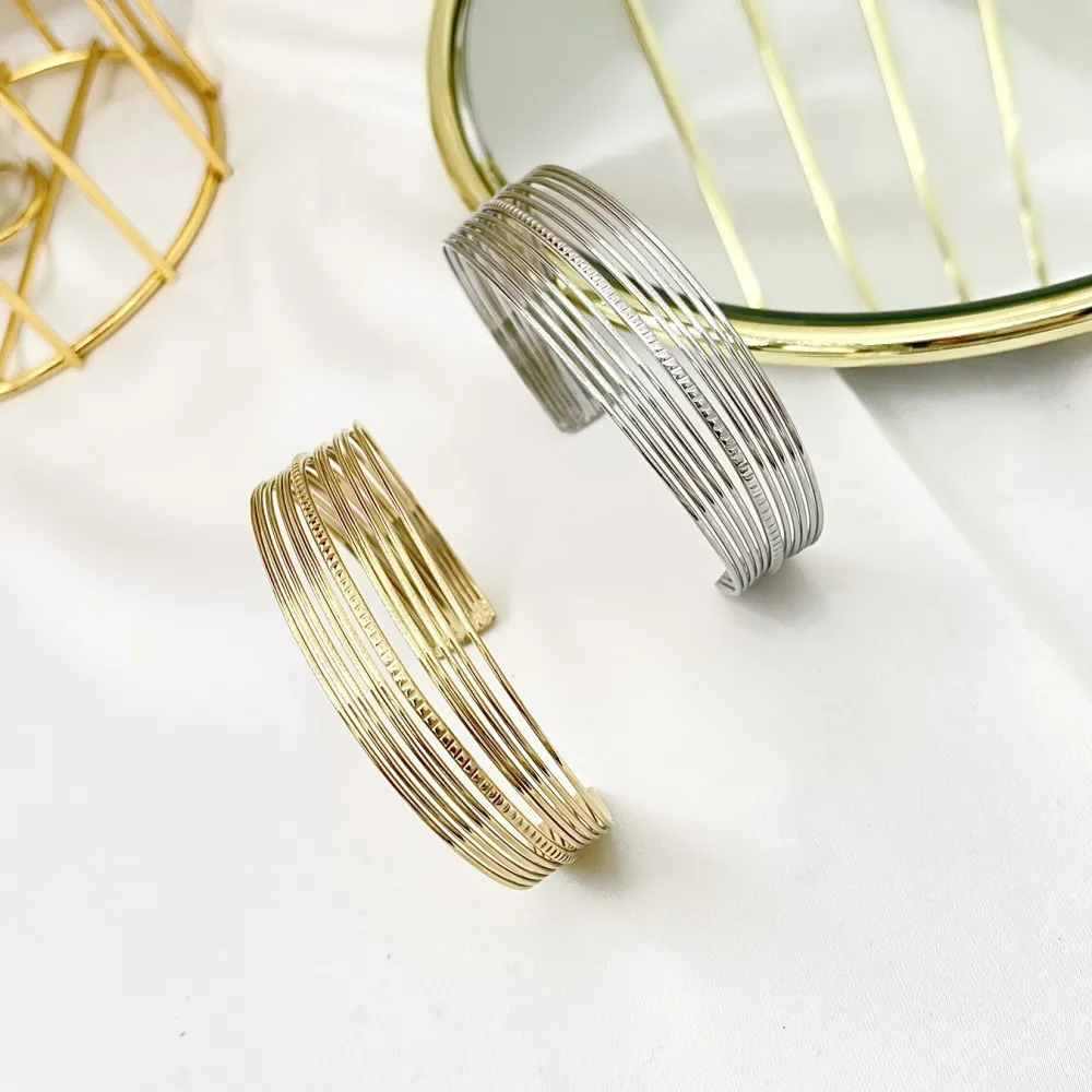 Semplice-Bracciale Rigido in Acciaio - BAR-732-76B