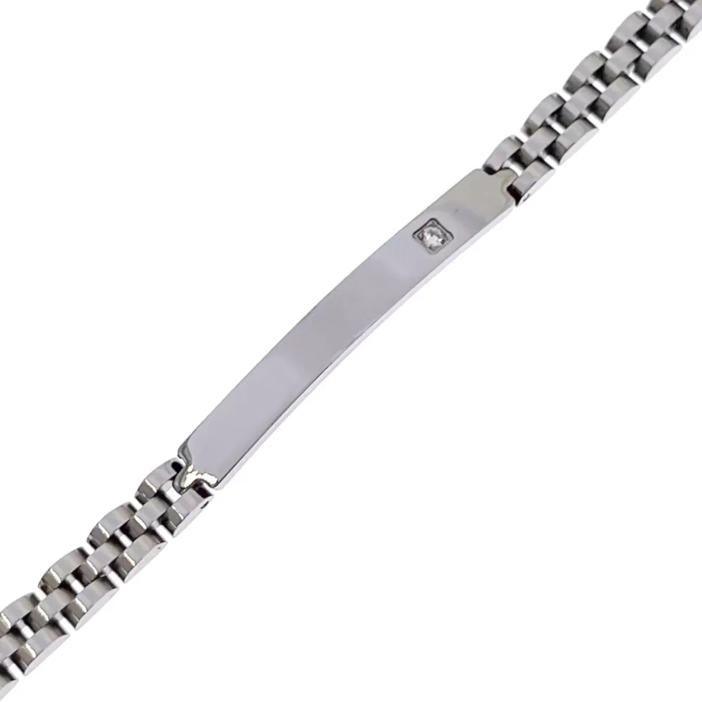 Catena Target con Punto Luce-Bracciale in Acciaio da Uomo - BAU-103-AA1655B