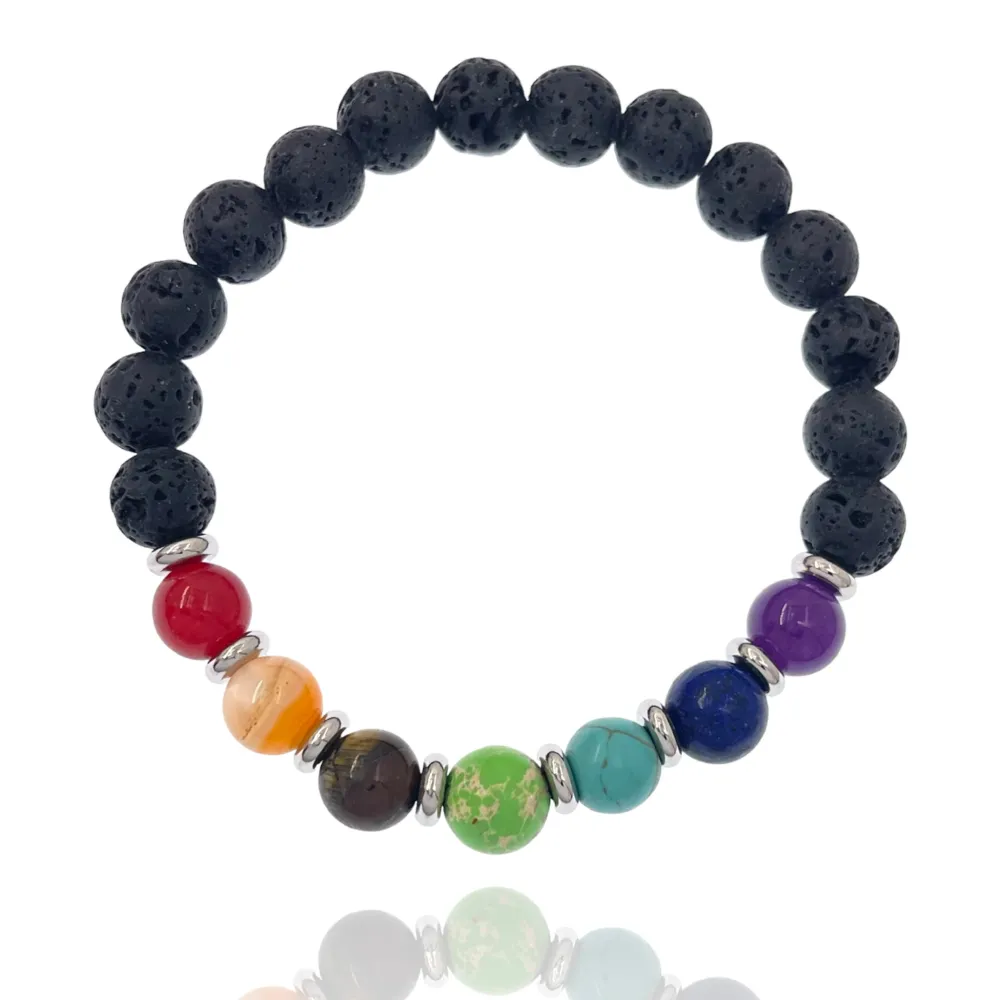 Pallina Semplice 8mm-Bracciale Elastico in Acciaio da Uomo - BAU-480-R29 8mm