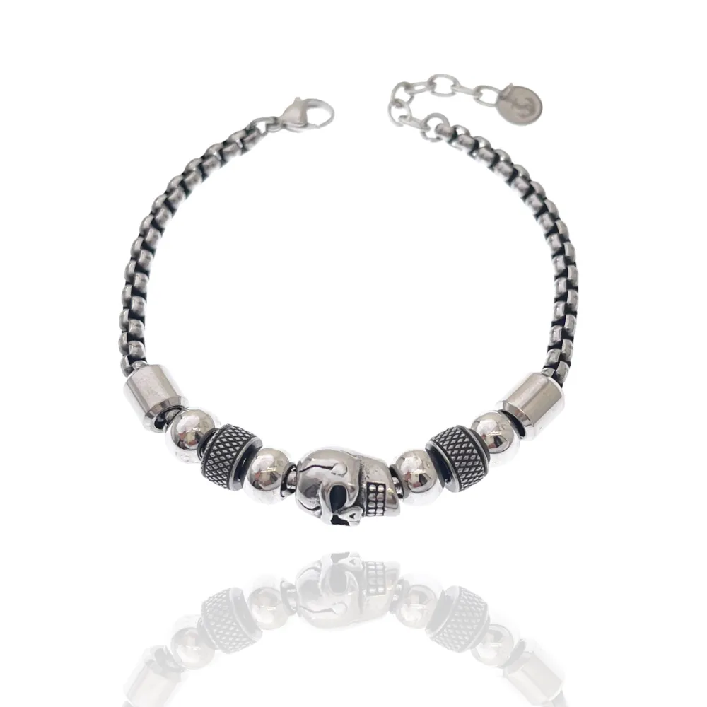 Teschio-Bracciale in Acciaio da Uomo - BAU-500-BMS30167