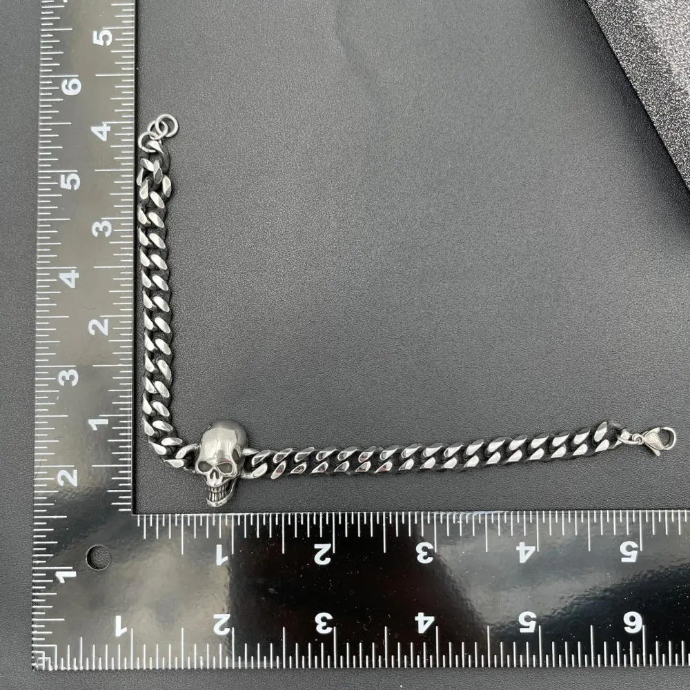 Teschio-Bracciale in Acciaio da Uomo - BAU-600-B110