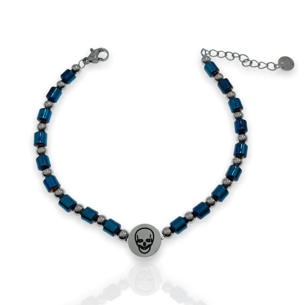 Teschio-Bracciale in Acciaio da Uomo - BAU-600-B111S