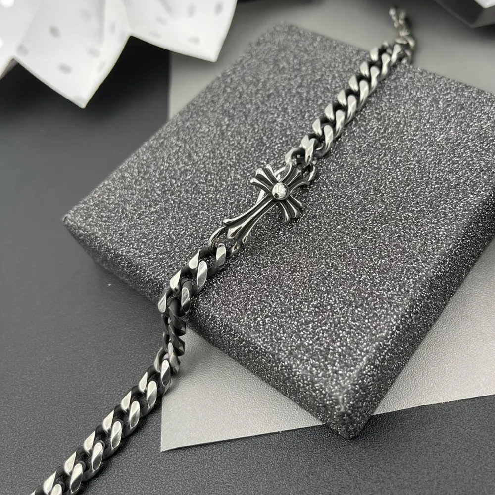 BAU6951-Croce-Bracciale in Acciaio da Uomo - BAU-600-B116B