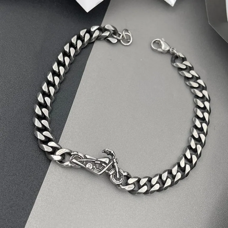 Moto-Bracciali in Acciaio da Uomo - BAU-600-B118