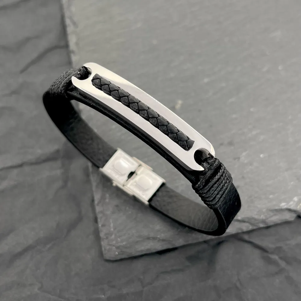 Semplice-Bracciale da Uomo in Acciaio - BAU-720-28