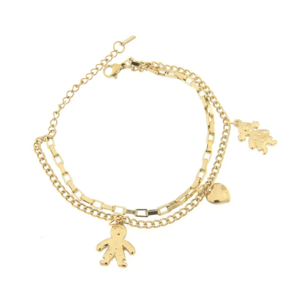 Bracciale da Donna In Acciaio - Bimbi -Bracciale Doppia Catena
