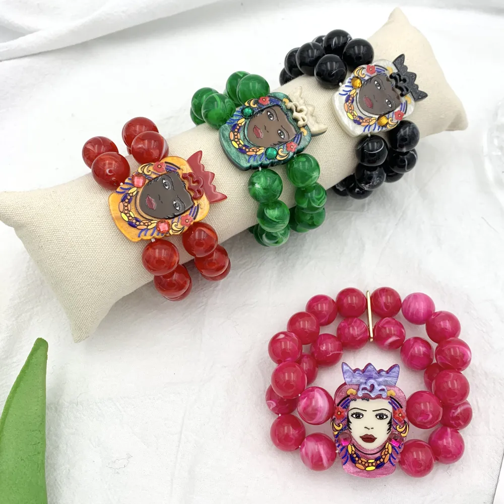 Testa di Moro-Bracciale Elastico in Resina - BMM-2237