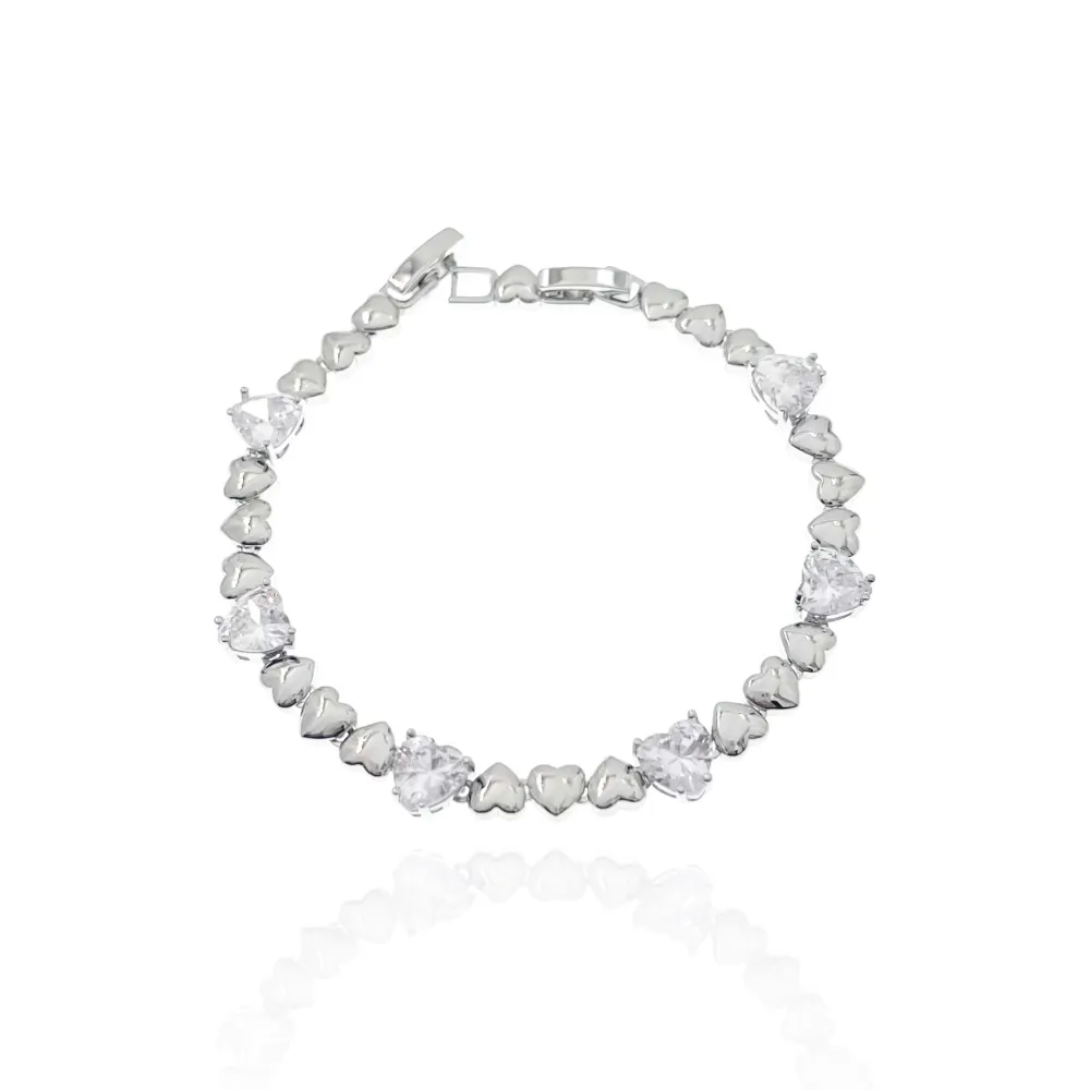 Cuore Zirconia con Cuoricini-Bracciale Con Cubic Zirconia - BMZ-109-195