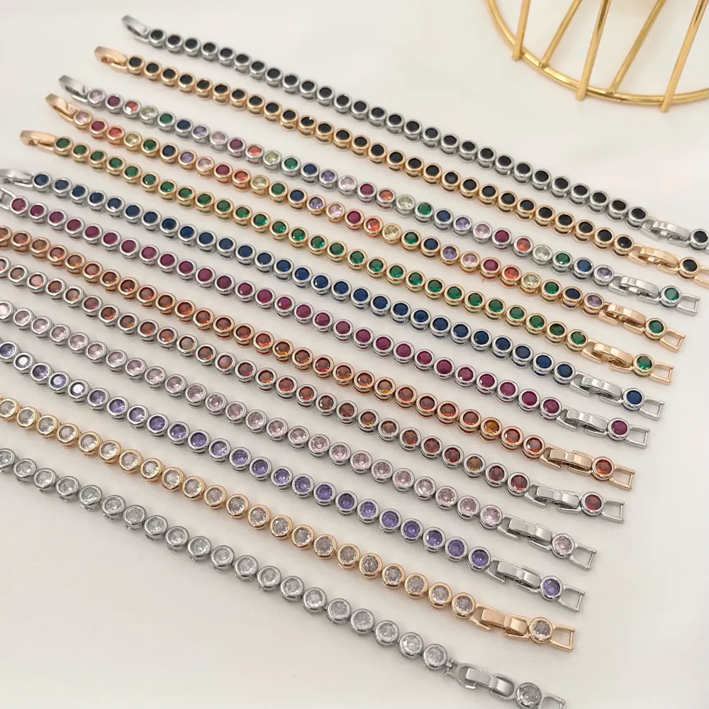 Tennis Cipollina-Bracciale in Ottone con Zirconia - BMZ-109-80