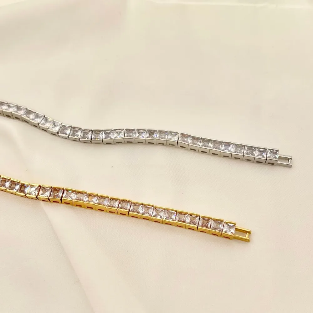 Tennis Quadrato-Bracciale con Cubic Zirconia - BMZ-243-14