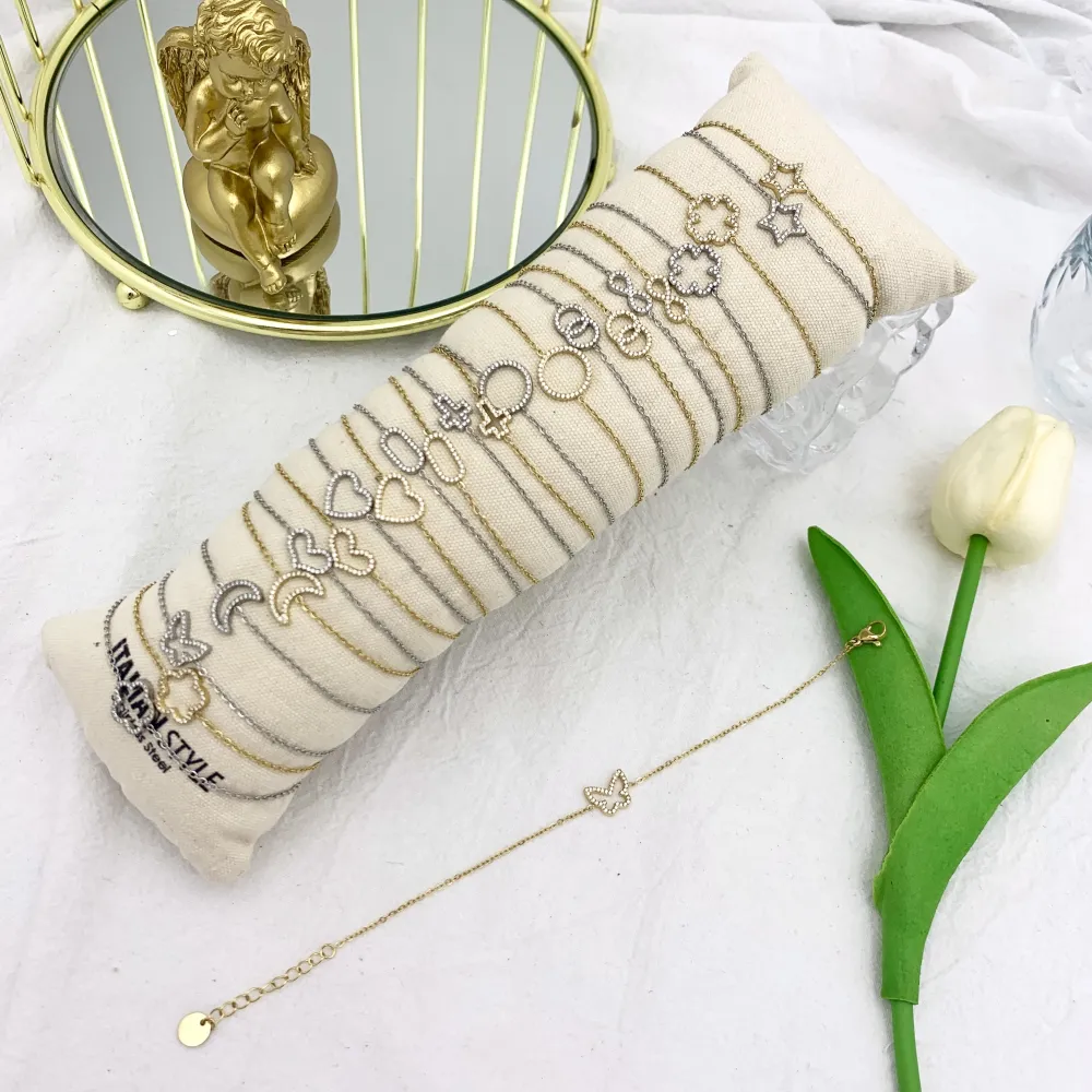 Soggetti Mix con Zirconia-24pz Bracciali in Acciaio con Chiusur - BPA-103-AA2819-2841B