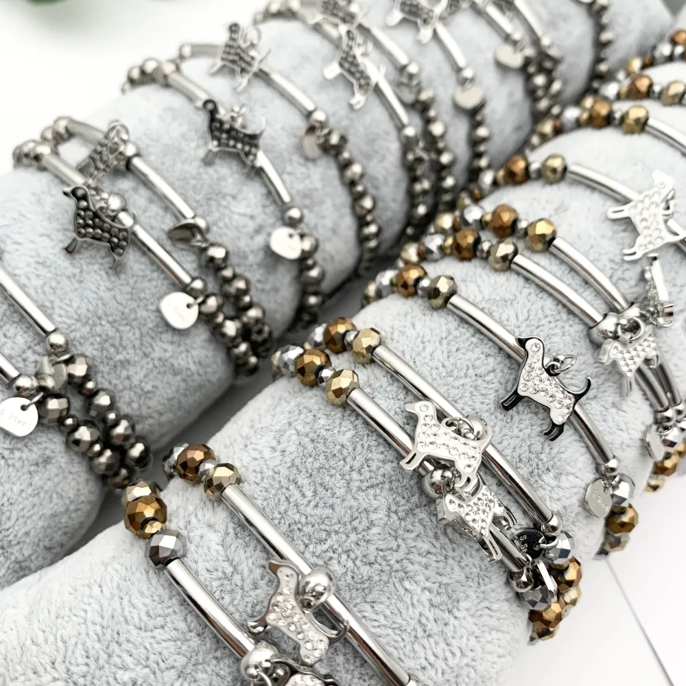 12Pz Bracciali Elastici in Acciaio+Cuscino in Omaggio - BPA104-454